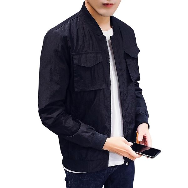

bormandick men's casual regular slim jacket coat for male spring kxp18 j83 48, Black;brown