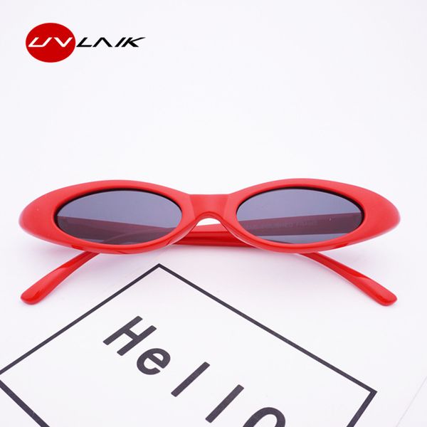 

uvlaik vintage cat eye sunglasses 2018 women classic brand designer small frame cateyes sun glasses female oval eyewear uv400, White;black