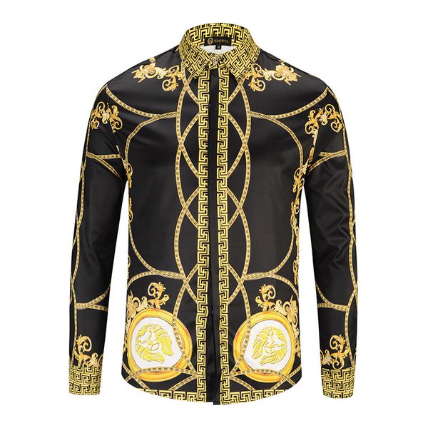 

2018 новая мода марка рубашки дизайнер мужчины цветочный принт цветовая смесь роскошные повседневные рубашки harajuku с длинными рукавами му, White;black