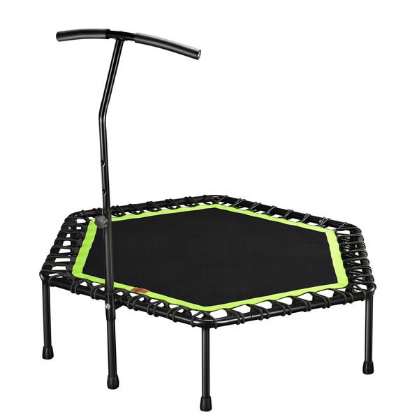 

fitness assistant 48(inch) fitness trampoline hexagonal elastic rope with armrest ultra-quiet bouncing bed