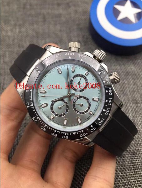 

9 style elling high wristwatches 40mm cosmograph 116506 116509 116500 116520 rubber bands no chronograph automatic mens man's watches, Slivery;brown