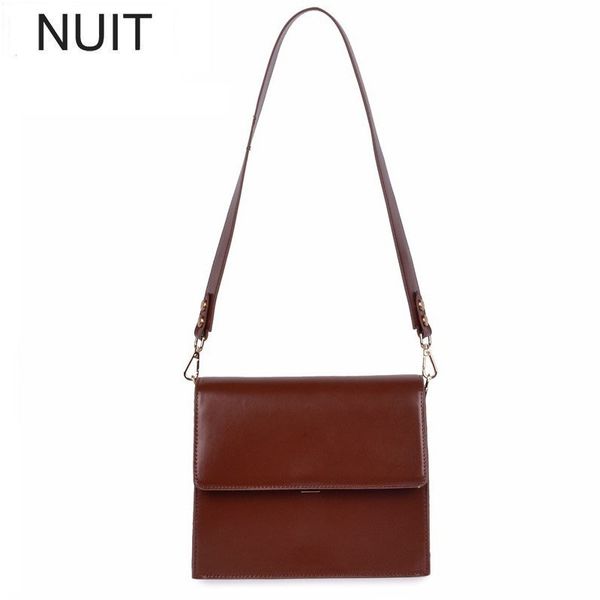 Women Wide Strap High Quality Pu Shoulder Bag Fashion Design Girl Crossbody Bag