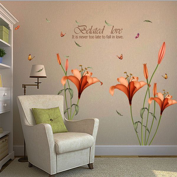 

Новая мода тюльпаны цветы наклейки на стены DIY художественное оформление творчес