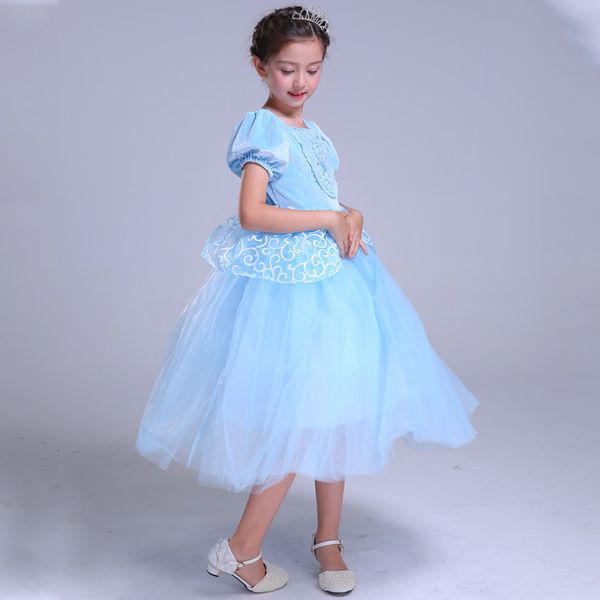 

2018 new fashion beautiful princess dresses kids halloween party cosplay dresses christmas dresses for teenager girl, White