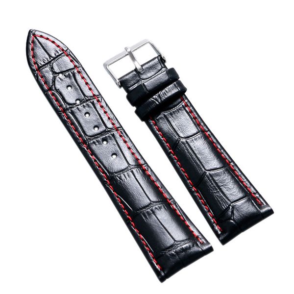 

18mm 20mm 22mm 24mm black genuine leather wrist watch band men women watches strap pin buckle, Black;brown