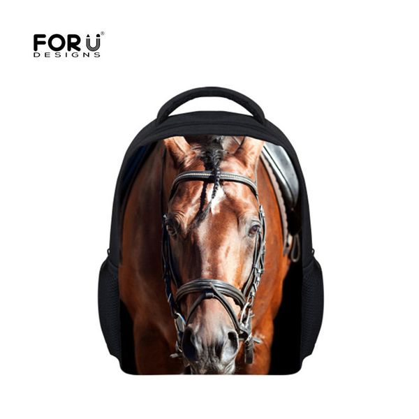 

forudesigns baby girl small horse back bag for school kids mini 12 inch backpacks for age 2-7 children animal print dog bag