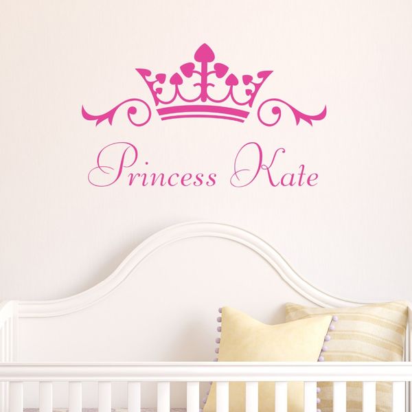 Princess Personalized Name Wall Decal Vinyl Removable Custom Name Wall Stickers For Kids Rooms Girls Bedroom Home Decoration Bedroom Decals For Walls