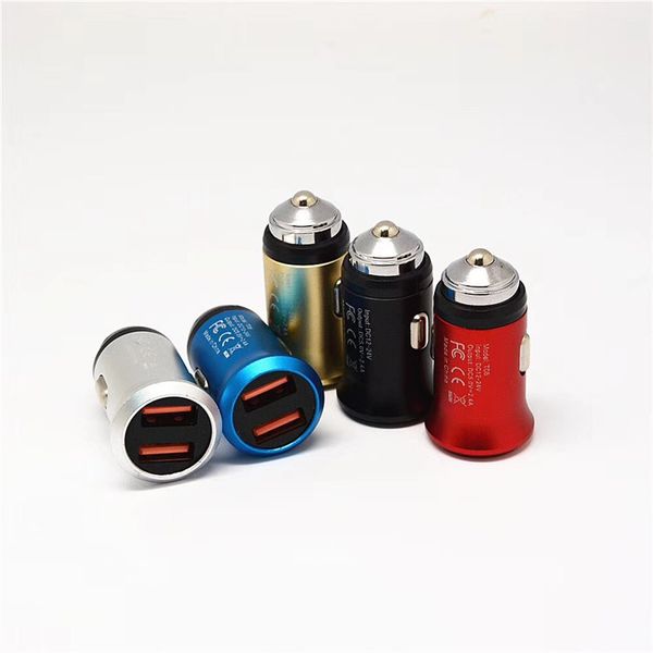

mini safety hammer car charger dual usb port mobile phone car cigar lighter 2.1a 1a universal car charger