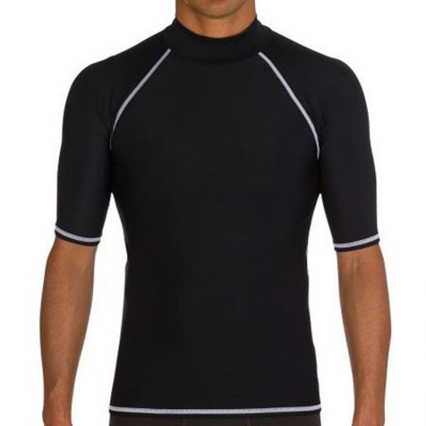 

men's split sunscreen swimwear short sleeves tight warm surf swimsuit surf suit swim top, White;black