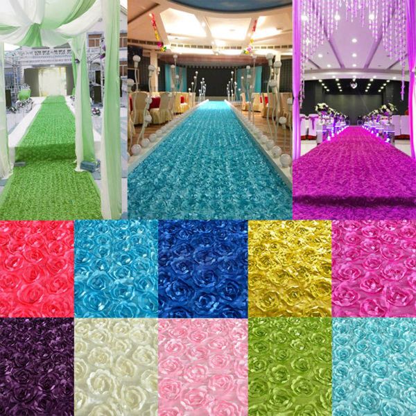 

new 140cm width satin fabric 3d rose flower aisle runner marriage carpet curtain wedding party backdrop decoration 10m/lot