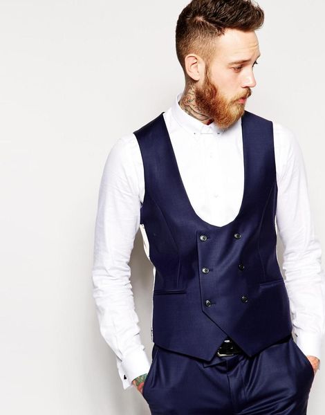 

2017 vests brand new groom vest navy groomsmensman custom made size and color double-breasted weddingpromdinner waistcoat, Black;white