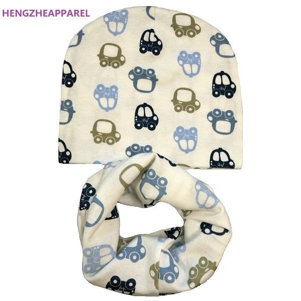 

new cartoon cotton baby hat children hat scarf collars autumn winter kids hats set boys girls scarf baby caps retail/wholesale
