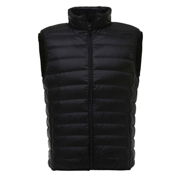 

2018 vest men winter duck down vest mens casual sleeveless jackets ultralight vests colete masculino men's new outwear waistcoat, Black;white