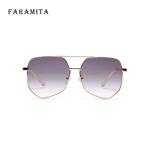 

faramita brand hexagon simple outdoor women sunglasses colorful alloy sun glasses for female personality eyewear, White;black