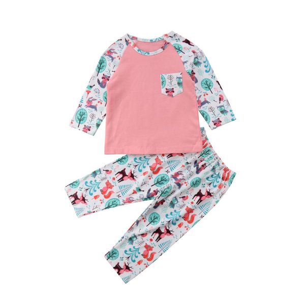 

cute fashion toddler newborn baby girl clothes floral prints cotton clothes set, White