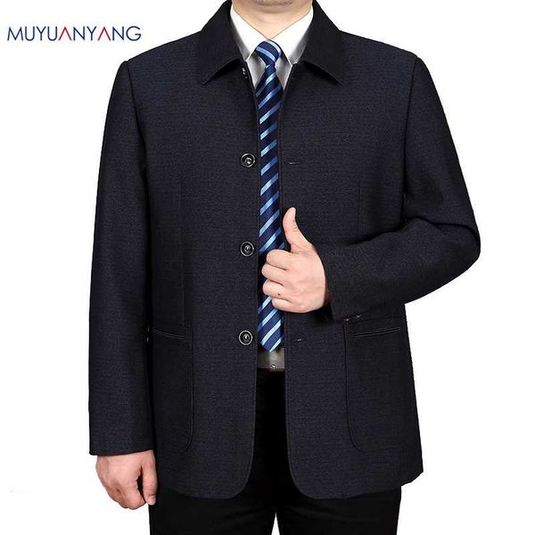 

mu yuan yang 2018 new men's middle-age jackets male casual fashion solid color coat men brand clothing big size 3xl 50% off, Black;brown