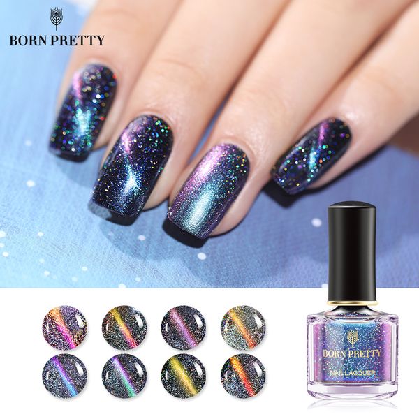 

born pretty holographic chameleon cat eye nail polish 6ml 3d magnetic glitter varnish magnet nail art lacquer black base needed