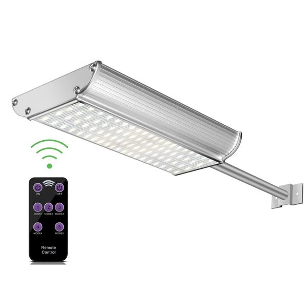 

outdoor solar lights 70 leds aluminum wall sconces with mounting pole motion sensor with remote control waterproof security lighting