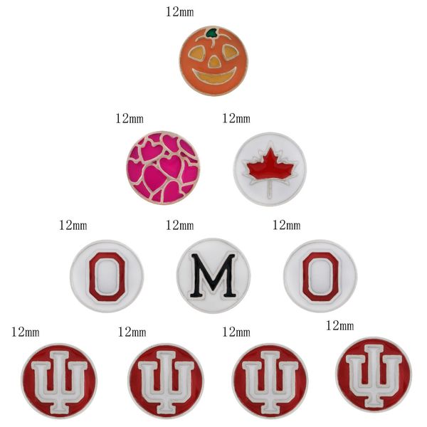 

wholesale 12mm alloy fashion snap button bracelet for women charm flowers pumpkin letter styles beads snaps jewelry, Golden;silver