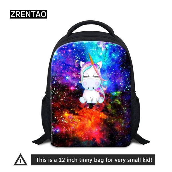 

galaxy unicorn 12 inch preschool backpack for little baby age 1-5 years kids toddler book rucksack small kid bookbag
