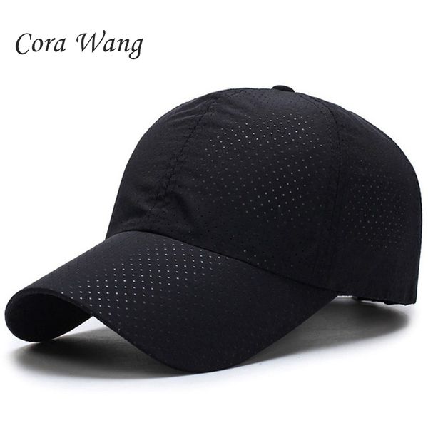 

cora wang men women 2018 summer snapback quick dry mesh baseball cap sun hat bone breathable hats, Blue;gray