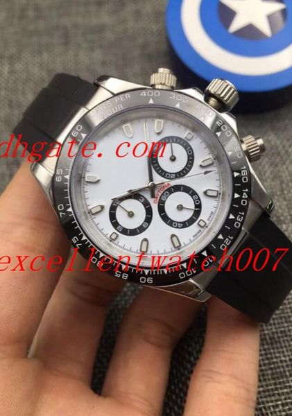 

luxury asia 2813 movement no chronograph 40mm 116506 116500 white dial crubber ceramic automatic mens watch watches, Blue;white