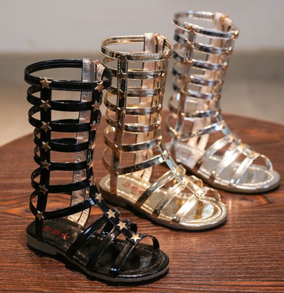 Girls Sandal Kids Gladiator Sandals Childrens Summer Rivets Boots Roman Shoes