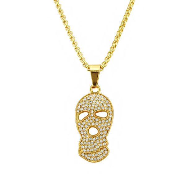 

new crystal hip-hop skull pendant hip hop street dance performance men's necklace rap jewelry, Silver