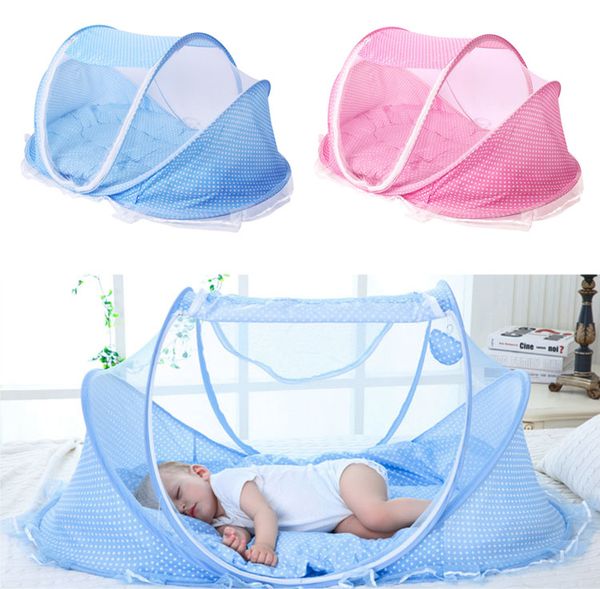 Novo Portable Soft Baby Berço 0-3 Anos Roupa Mosquitão Net Cama dobrável Cama de Algodão Dormir Camas de Viagem CRIBS Talmofada Tapete Setat Setat Set