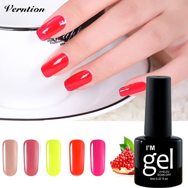 

verntion new items nail 2018lucky color gel nail polish semi permanent colored acrylic gel long-lasting varnish sale diverse, Red;pink