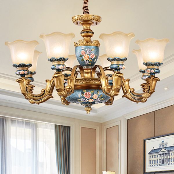 

подвесные светильники европейские смолы подвесные люстры светильники элегантные роскошные старинные американские королевские светодиодные по