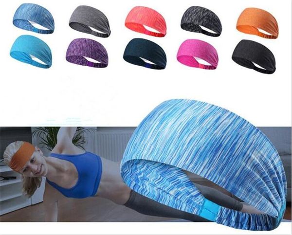 

300pcs sport headband under sweat wicking stretchy athletic bandana headscarf yoga headband head wrap x106, Black;brown