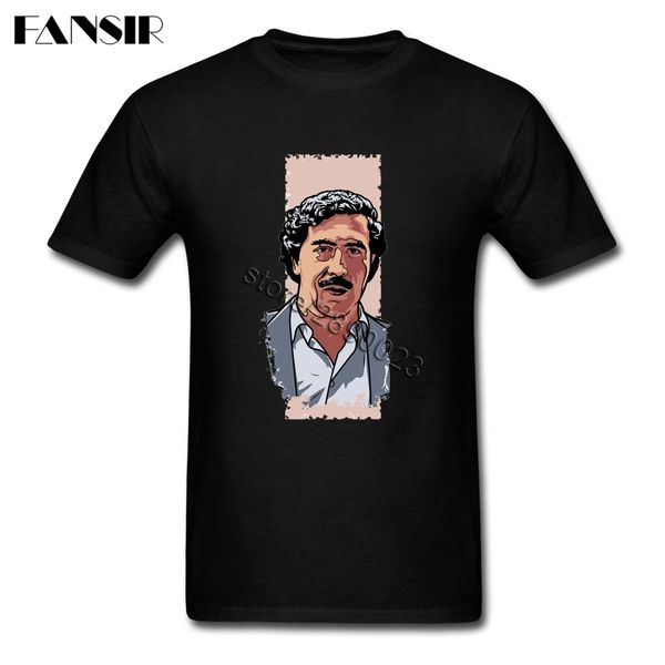 

2017 latest pablo escobar t shirt men's short sleeve cotton custom men tee shirt brand clothing over size, White;black