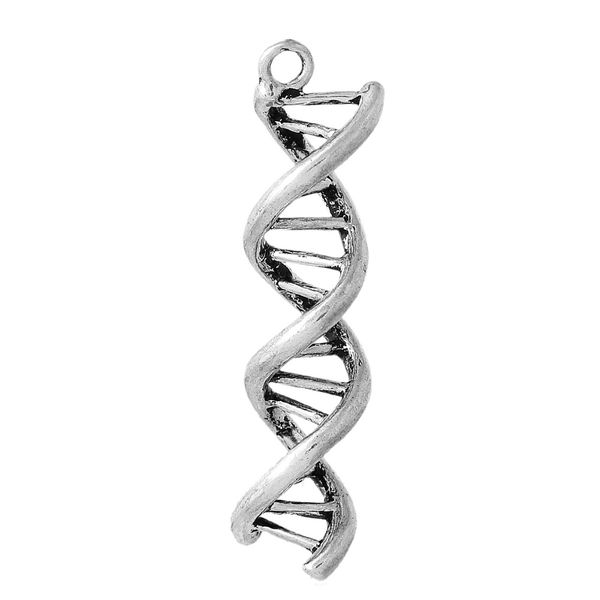 

doreenbeads charm pendants dna gene helix antique silver 40mm(1 5/8") x 10mm( 3/8"), 10 pcs, Black