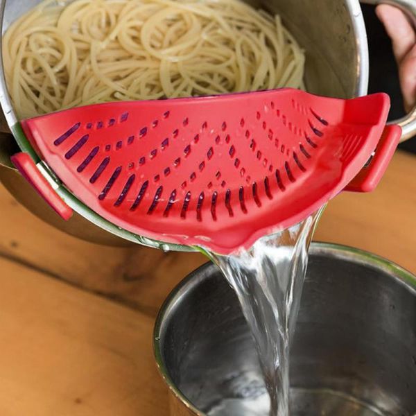 

kitchen colander silicone wash rice colander snap filter plate fruits rice vegetables and noodles washing draining board