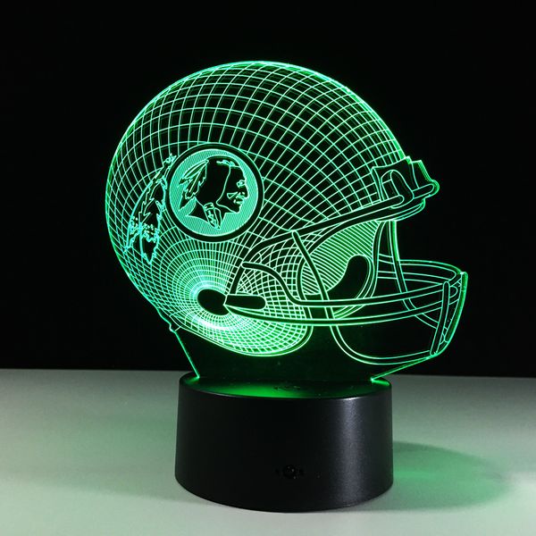 

подарки Футбол Friendship 3D LED Night Light 7 Изменение цвета здания USB Optical Illusion Home Decor Настоль