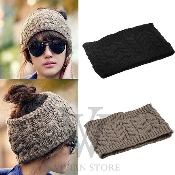 

fashion women lady girl warm winter cap knitted empty skull hat hat new hair band accessory hot, Blue;gray