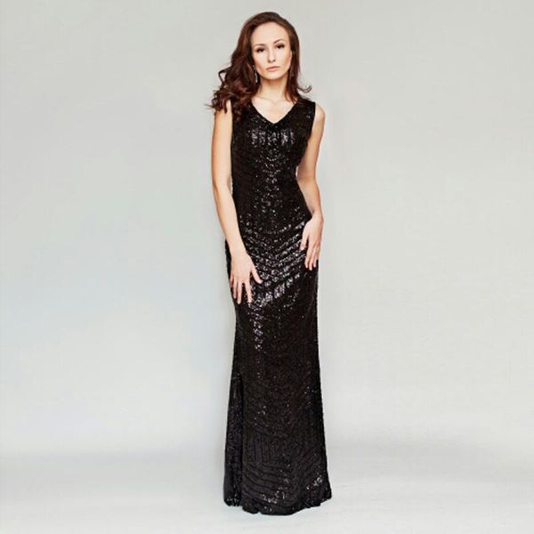 

fadistee новое прибытие современные вечерние платья vestido де феста пром платье сексуальный v-образным вырезом русалка видеть сквозь платье, Black