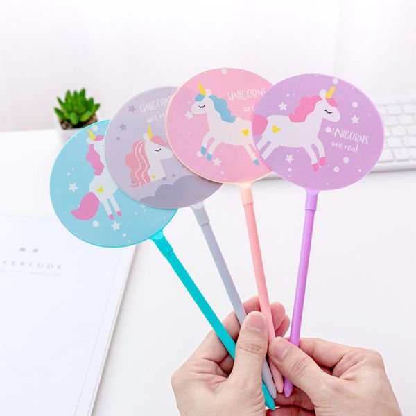 

4 pcs korean creative stationery love unicorn gel pen neutral pen children's day students award gifts school supplies wholesale