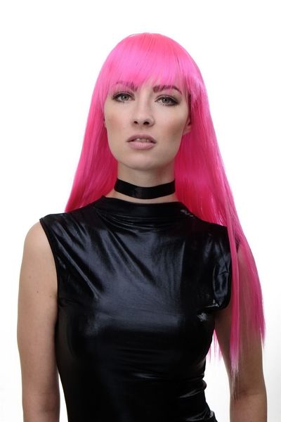 Peruca feminina cosplay rosa sintético longa perucas onduladas