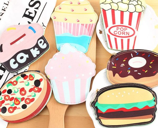 

2018 новая мода южной кореи творческий гамбургер личность сумка, студент милый мультфильм нулевой кошелек странный ключ, Red;black