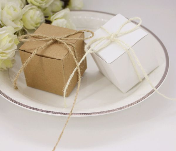 

ремесло крафт-бумаги конфеты коробки новый квадратный стиль шоколад подарочные коробки с льняной веревки свадебные сувениры