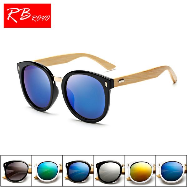 

rbrovo 2018 wooden big frame men sunglasses round vintage outdoor sun glasses uv400 driving oculos shopping de sol masculino, White;black