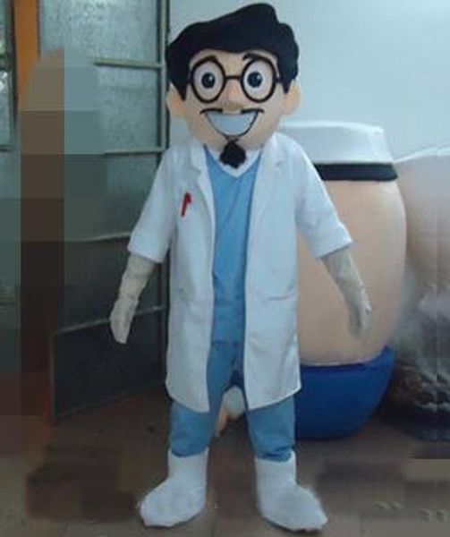 2018 Vendita di fabbrica scontata indossare il costume della mascotte del medico con il vestito bianco del medico da indossare per gli adulti