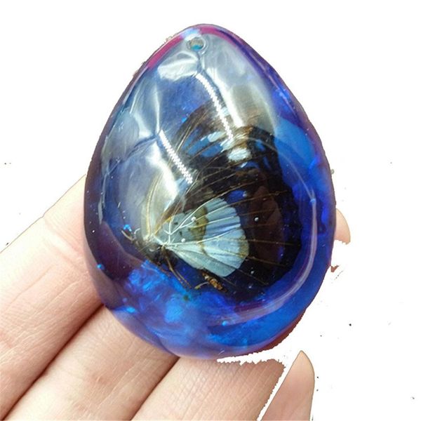 

koraba fine jewelry new blue amber butterfly pendant insect droplets pendant 5*4cm ing, Silver