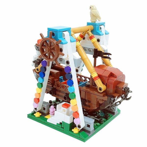 

amusement park series pirate ship building blocks children's puzzle mini street view small particles to insert plastic building blocks