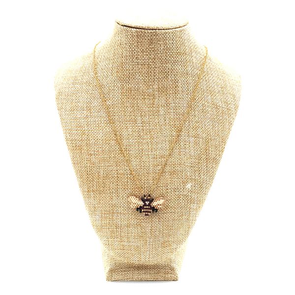

2018 empress electroplating environmental protection animals bee thin chain choker japanese imported glass bead cute necklace, Silver