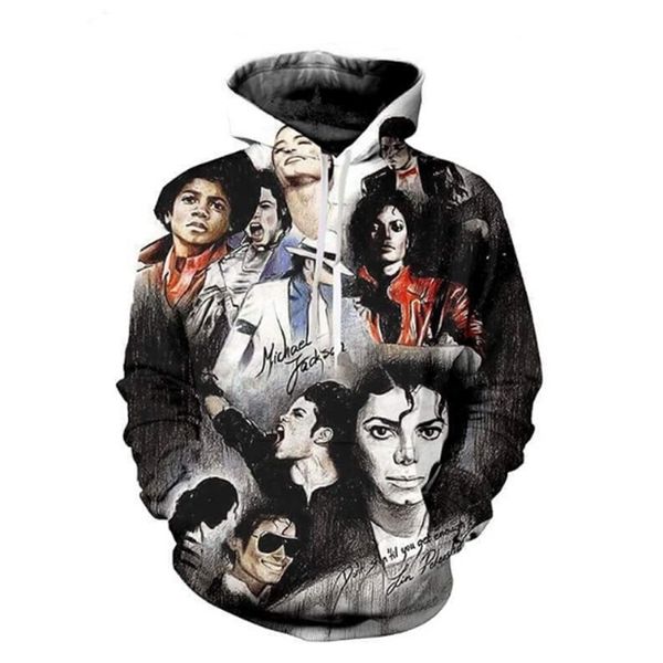 

новые моды король майкл джексон 3d печати толстовки мода одежда женщины / мужчины толстовка повседневная пуловеры k207, Black