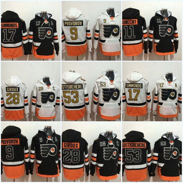 

9 Ivan Provorov Philadelphia Flyers Jersey 28 Claude Giroux 17 Wayne Simmonds 11 Travis Konecny 53 Gostisbehere Hoodies Jerseys Sweatshirts