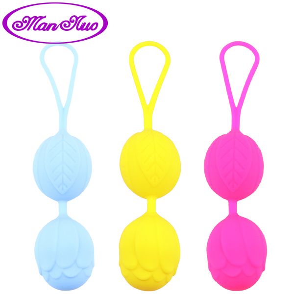 Uomo nuo Silicone Kegel Ball Smart Vagina Trainer Esercizio Vagina Tightening Love Ben Wa Ball Vibratore Giocattoli del sesso per la donna S1017